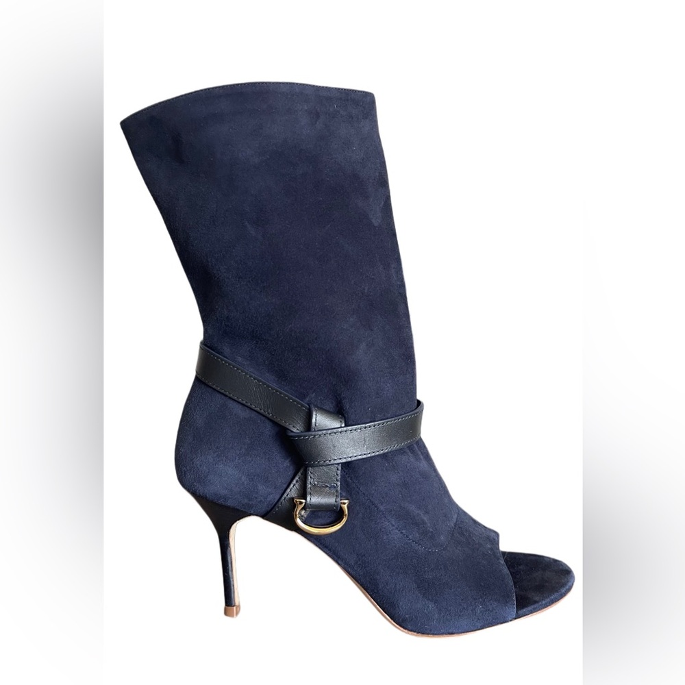 CH Carolina Herrera Navy Suede Women's Boots Size 38